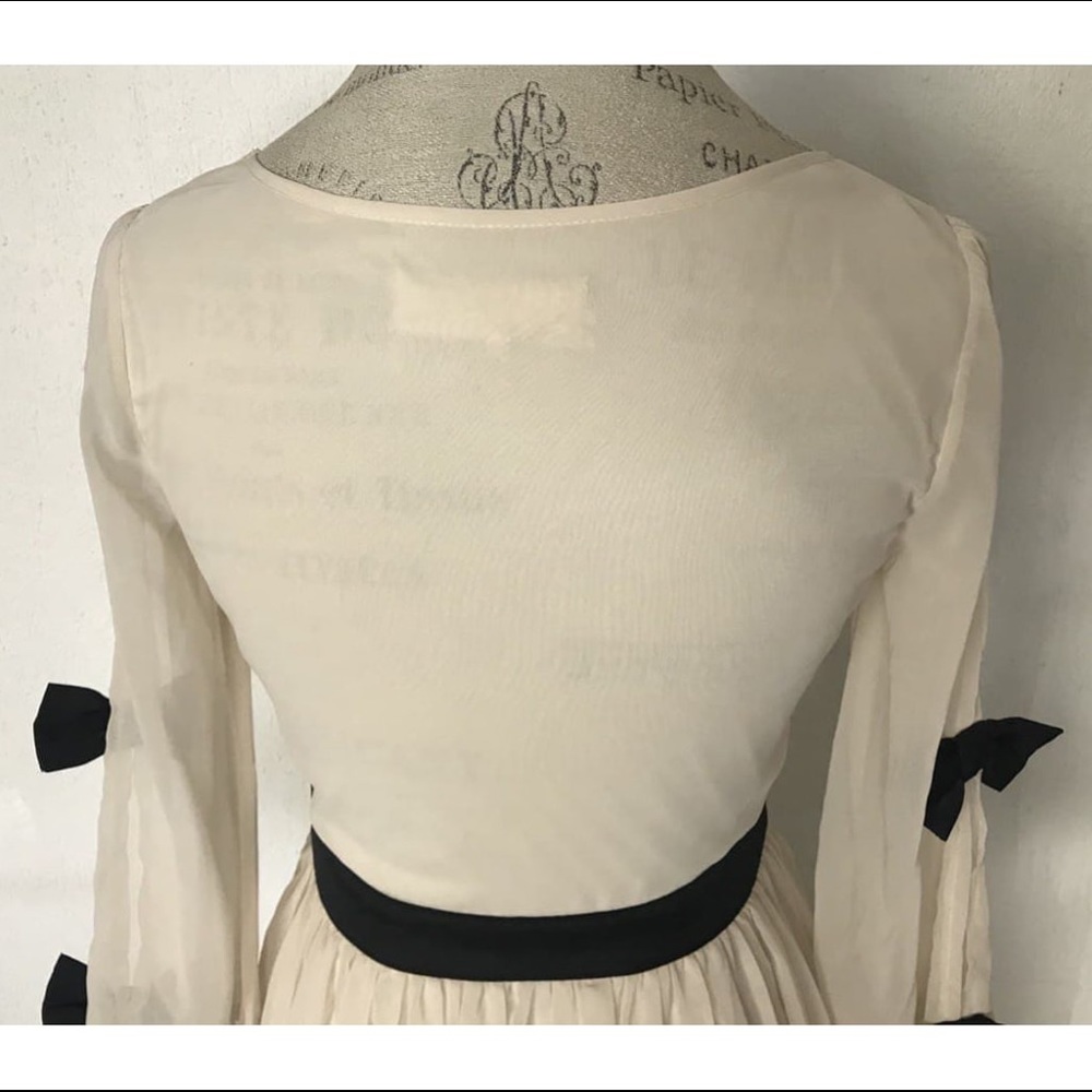 Anthropologie A'reeve Tea Dress Cream Black Size S - Picture 9 of 10